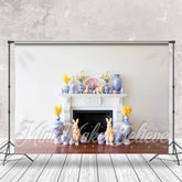 Aperturee - Blue And White Porcelain Floral Easter Backdrop